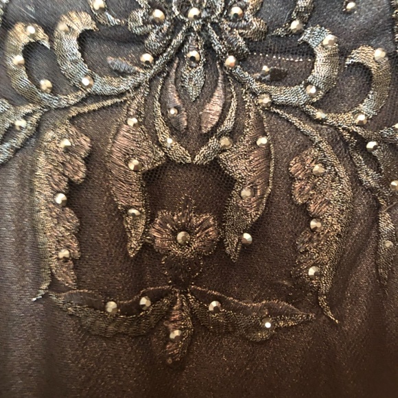 Formal beaded grey gown size 16 -never worn-never altered - Picture 9 of 14